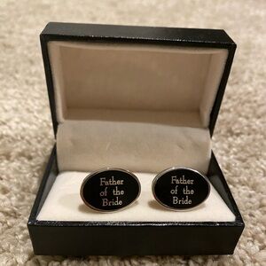 Father of the bride cuff links - black and silver